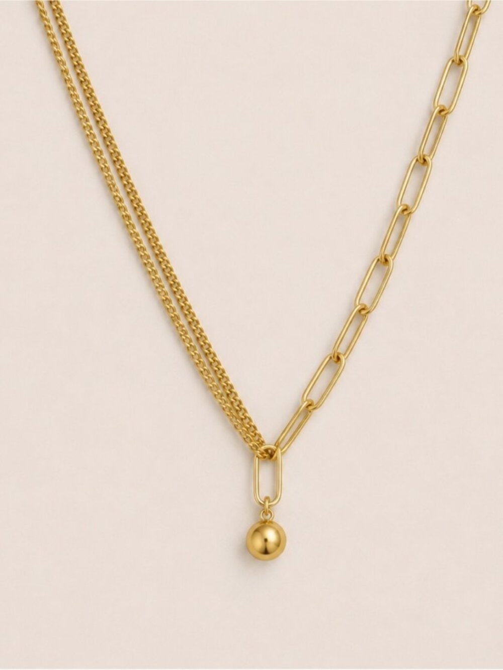 New! Gold Plated Mixed Chain Necklace NWOT